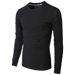 H2H Mens Casual Slim Fit Long Sleeve T-Shirts Soft Lightweight V-Neck/Crew-Neck Size XS to 3XL