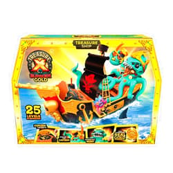 Treasure X Sunken Gold Treasure Ship Playset - 25 Levels of Adventure | Find Guaranteed Real Gold Dipped Treasure | Interactive Fun for All, Treasure Hunter