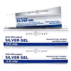 GeriCare Antimicrobial Silver Gel by GeriCare| Wound Care Cream for Cuts Scrapes Minor Burns| Natural Topical Skin Healing Ointment| 55PPM Colloidal Silver Gel |Long-Lasting Protection|1.5oz | Pack of 2