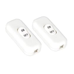 Zo.Yehaa 2PCS Inline Cord Switch, On/Off Lamp Control Appliance Switch Rocker AC120V 10A, 250V 6A Suitable for Table Desk Lamp Appliance, White