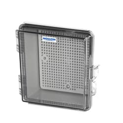 Mollom Outdoor Junction Box for Electrical Project Waterproof IP67 with Hinged Transparent Cover, Stainless Steel Latch, Mounting Plate, and Wall Brackets(150x150x90mm | 5.9x5.9x3.5In)
