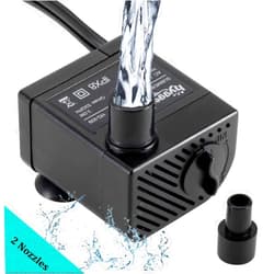 hygger Ultra Quiet 53GPH (200L/H, 3W) Submersible Mini Water Pump Comes with 2 Nozzles, for Aquariums, Fish Tank, Fountain, Hydroponics, Max Lift Height 1.7ft ,120V/60HZ, Power Cord 6ft