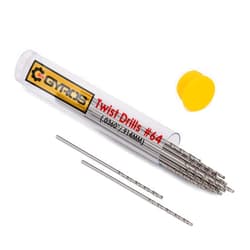 GYROS 12 PCS #64 Micro Drill Bit Set – Small Drill Bits for Jewelry, Plastic, Resin, & Soft Metal – Carbon Steel Wire Gauge Mini Twist Drill Bit Set for Pin Vise Hand Drill & Rotary Tool