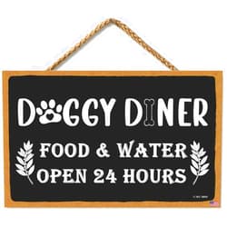 SEIFUD Country Style Wall Decor Funny Dog Puppy Food Wooden Signs Rustic Hanging Wall Plaque Dog Food Sign 11'' X 6'' Home Decor Dog Lovers Present (CA7US-012)