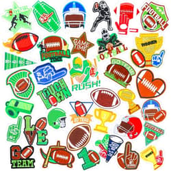 AUGSUN 36pcs Football Theme Iron On Patches Embroidered Sew On Applique Repair Patch DIY Crafts for Clothing Jacket Jeans Pants Dress Backpack Hat Decorations