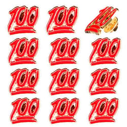 AOZUO 12PCS One Hundred Lapel Pin, 100 Perfect Score School Exam Enamel Pin Employee Appreciate Recognition Award Pin for Students Teachers Motivation Encouragement Graduation Gift