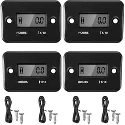 Frienda 4 Pieces Hour Meters for Small Engines Inductive Digital Engine Meter Automatically Shutdown Tachometers Small Hour Tachometers for Motorcycle Lawn Mower Generator Chainsaws (Black)