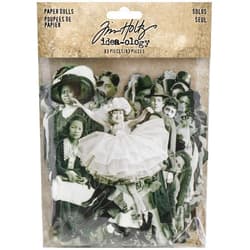 Tim Holtz Idea-Ology Paper Dolls Die-Cuts 83/Pkg-Solos Art Craft, Red, Green