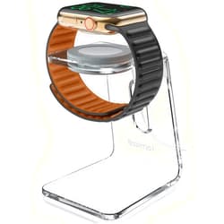 Lamicall Acrylic Charger Stand for Apple Watch - Lamicall Desk Watch Charging Dock Station, Transparent Clear iwatch Charging Holder Nightstand, Compatible with All Apple Watch Series SE Ultra, 8/7/6/5/4/3/2/1