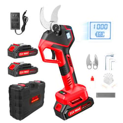 Anttctig (Upgraded Version) Electric Pruning Shears, 50mm 1.96'' Cutting Diameter Brushless Motor Cordless Pruning Shears with LCD Display, Battery Electric Pruners with Replacement SK7 Blades, 2Pcs Batteries