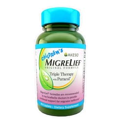 MigreLief Children's MigreLief® - Triple Therapy with Puracol™ - Nutritional Support for Pediatric Migraine Sufferers - 60 Caplets/1 Month Supply