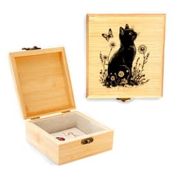 BJDAMAI Cat Trinket Keepsake Decorative Jewelry Box, Cat Gifts For Women, Cat Lovers Themed Decor Decorations, Home Room Ring Earrings Necklace Organizer Holder Vintage Wooden Box!