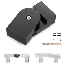 Gyykzz 1 Pack Black Level Pivot Connector for Stainless Steel Flat Handrail, 180° Adjustable Cable Railing Fitting for Top Hand Rail, High Strength POM Connecting Block for Horizontal Handrail System