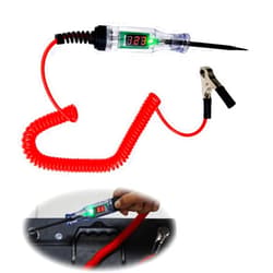 Slykew 1 Pack Car Circuit Tester, 3V/6V/12V/24V Car Repair Tool with LED Digital Display Screen, Multi-Functional Automobile Accessories, Universal for Most Cars (Red #2)
