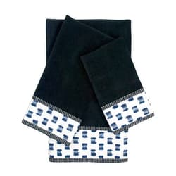 Sherry Kline O'Fifi Indigo-Black 3-Piece Embellished Towel Set