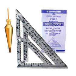 Swanson Tool Co., Inc Swanson Tool Co Value Pack with Aluminum Pro Square, Pro Blue Book and 8 Ounce Brass Plumb Bob