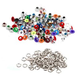 TOPINCN 4 Colors Grommet Kit 4mm 100 Sets Grommets Eyelets Round Metal Eyelets Scrapbooking Card Hole Leather Craft Garment Accessory (Mixed Color)