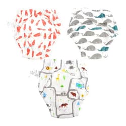 Kisangel 3pcs 4 Layer Cotton Training Pants Reusable Baby Potty Training Underwear for Boys and Girls (Size L) L Assorted Color