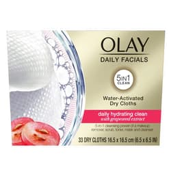 Olay 4-In-1 Daily Facial Cloths, Normal Skin 33 Count, Packaging May Vary