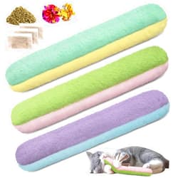 Retro Shaw Cat Toys Cat Pillows,Refillable Catnip Toys,3 Pack Crinkle Sound Cat Kicker Toy for Indoor Cats,Interactive Cat Nip Toys for Cats Kittens Kitty 10.1 Inches