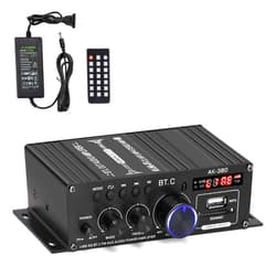 Suacopzar AK-380 Bluetooth 5.0 Home Audio Amplifier, Max 400W+400W 2.0CH HiFi Stereo With 12V 5A Power Supply, Wireless Receiver With USB SD BT.C FM AUX for Car Home Bar Garage