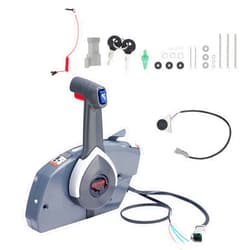 VEVOR Boat Throttle Control, 5006180 Side-Mounted Outboard Remote Control Box for Evinrude Johnson, Marine Throttle Control Box with Power Trim Switch and Lanyard