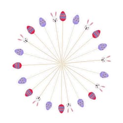 Anneome 100pcs Easter Bunny and Egg Cocktail Picks Decorative Bamboo Skewers Rabbit Fruit Picks for Easter Party Decorations Family Celebrations