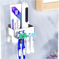 XILIMEN Toothbrush Holders, Wall Mounted Electric Toothbrush Head Holder, Shower Toothbrush and Toothpaste Holder, Stainless Steel Tooth Brush Holder, Bathroom Shavers Storage Box