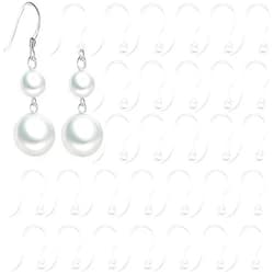 OwlkOrmy 100pcs Safety Non-Allergenic Plastic Earring Hooks Ear Wire Anti Allergy Hooks Earring Findings DIY Jewelry Making for Sensitive Ears (Clear-100pcs)