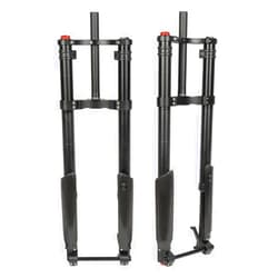 HIMALO 26inch Suspension Inverted Air Fork for 26 * 5.0 Fat Tire Ebike Rebound Adjustment Dual Crown Front Fork 150 * 15mm Thru Axle Bicycle Accessory