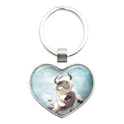 GRAPHICS & MORE Avatar the Last Airbender Appa & Momo Keychain Heart Love Metal Key Chain Ring