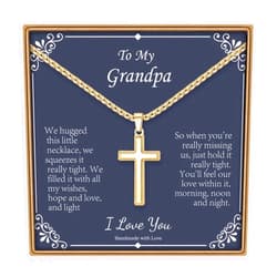IEFLIFE Cross Necklace Gifts for Men, Silver/Gold/Black Cross Necklace Box Chain Necklace for Men, Fathers Day Valentines Christmas Religious Christian Gifts for Dad Son Husband Step Dad