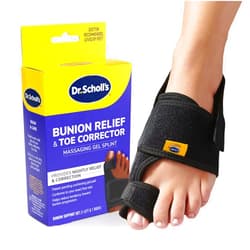 Dr. Scholl's BUNION RELIEF & TOE CORRECTOR // Massaging Gel Bunion Splint & Big Toe Straightener - Orthopedic Bunion Corrector for Women & Men - Bunion Pads for Bunion Pain Relief, 1 Support Set (Left & Right)