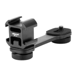 ULANZI PT-3 Triple Cold Shoe Mounts Plate Microphone Led Video Light Extension Bracket Microphone Stand Rig Compatible for DJI OSMO Mobile 3 2 OM 4 Zhiyun Smooth 4/Feiyu Vimble 2 Gimbal Stabilizer