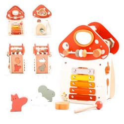 Ibwaae 8 in 1 Wooden Activity Cube Toys for Baby Travel Sensory Toys for Toddlers 1-3 Multipurpose Educational Learning Toys for Toddlers Shape Sorter Montessori Toys for 1 2 Year Old First Birthday Gift