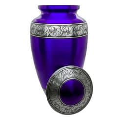 Titan Casket Tranquil Urn | XL Metal Cremation Urn for Human Ashes - Purple Color Extra Large Cremation Urn for Human Ashes