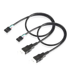 PNGKNYOCN 4Pin Motherboard Female Header to USB Adapter Cable,2 Pack USB 2.0 Type A Male to Dupont 4 Pin Female Motherboard Cable Cord（50cm）