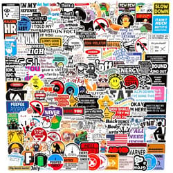 ETHEL 200 Pcs Edgy Funny Stickers for Adults - Waterproof Meme Sticker Pack for Water Bottles, Laptop & Hard Hats | Sarcastic Humor, Dark Comedy Decals - No Repeats!