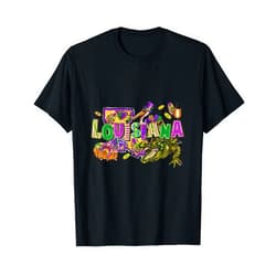Mardi Gras 2024 store Louisiana Mardi Gras New Orleans Alligator Pelican Crawfish T-Shirt