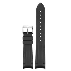 DASEB Rubber Watchband For Tudor Black Bay GMT Watch Strap Curved End Folding Buckle Black Blue Red 22mm Wrist Band