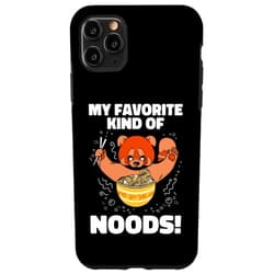 My Favorite Kind Of Noods iPhone 11 Pro Max Cute Red Panda Eating Ramen Noodle Japanese Food Case