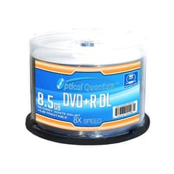 Optical Quantum 8x DVD+R DL Glossy White Inkjet Hub Printable Media