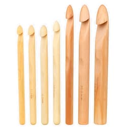 Coopay Large Wooden Crochet Hooks Ergonomic Crochet Hook Set 10-25 mm, 7PCS Inline Crochet Hooks Bamboo Crochet Kit for Beginner, Giant Wood Crochet Needles for Crocheting Chunky Yarn, Rugs, Blankets