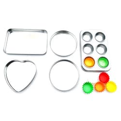 Quadrapoint Super Deluxe Pan Set compatible with Easy Bake Ultimate Oven | Includes Cupcake Liners THAT WILL FIT IN OVEN, UNLIKE OTHERS!!