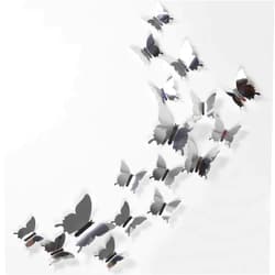Trubetter 24pcs DIY Mirror 3D Butterfly Removable Mural Stickers Wall Stickers Decal for Home and Room Decoration