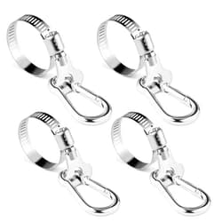 Vomika Flagpole Rings with Carabiner Clamp, 4PCS Stainless Steel Flag Pole Clip Bracket, 0.75-1.2 Inches Adjustable Diameter for Garden, Boat, Yacht, Truck, ATV, Outside House