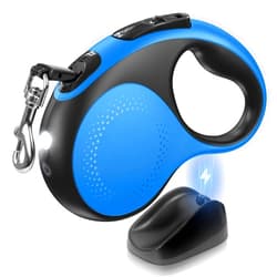 Douexio Retractable Heavy Duty Dog Leash with Led Light, Douexio 16ft Rechargeable Walking Dog Leash for Medium Large Dog Up to 110 lbs,360° Tangle-Free, One-Button Control, High Strength Hook