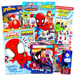 Marvel Spiderman Coloring Books Bulk for Kids - Spiderman Coloring Art Set Bundle Includes 6 Coloring Books with Activities, Stickers, and Games Featuring Spiderman, More | Spiderman Activity Set Bulk