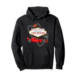BizzyflyUSA Welcome To Las Vegas Racing Race Car Strip Formula Track Pullover Hoodie
