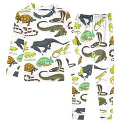 Krafig Unisex Long-Sleeve PJ Sets, 2-Piece Pajamas Sleepwear